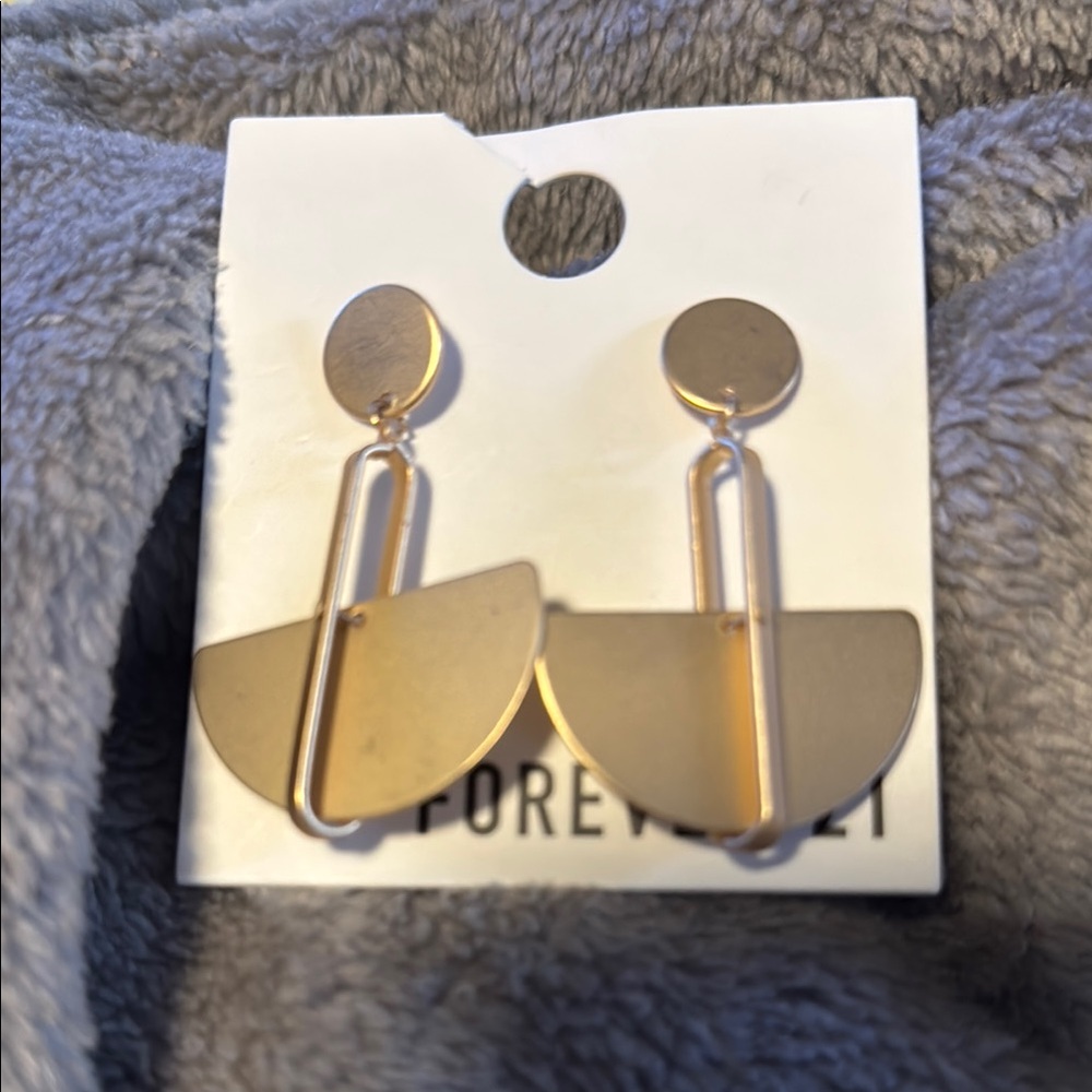 Gold Geometric Dangle Earrings